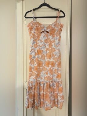 Lusana Orange Floral Sundress - Lightweight Summer Dress